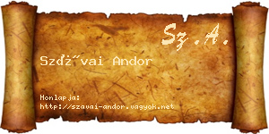 Szávai Andor névjegykártya